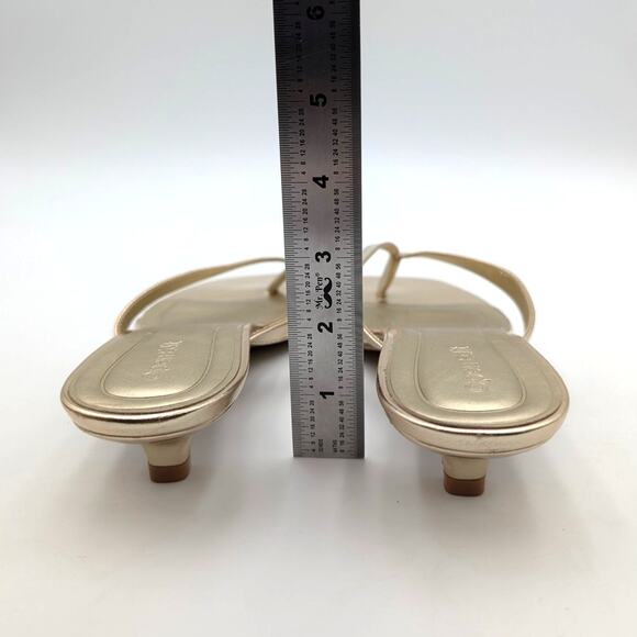 Open Edit Tori Kitten Heel Sandals Slip-On Women's Gold Size US8M EU38.5 - Picture 4 of 8